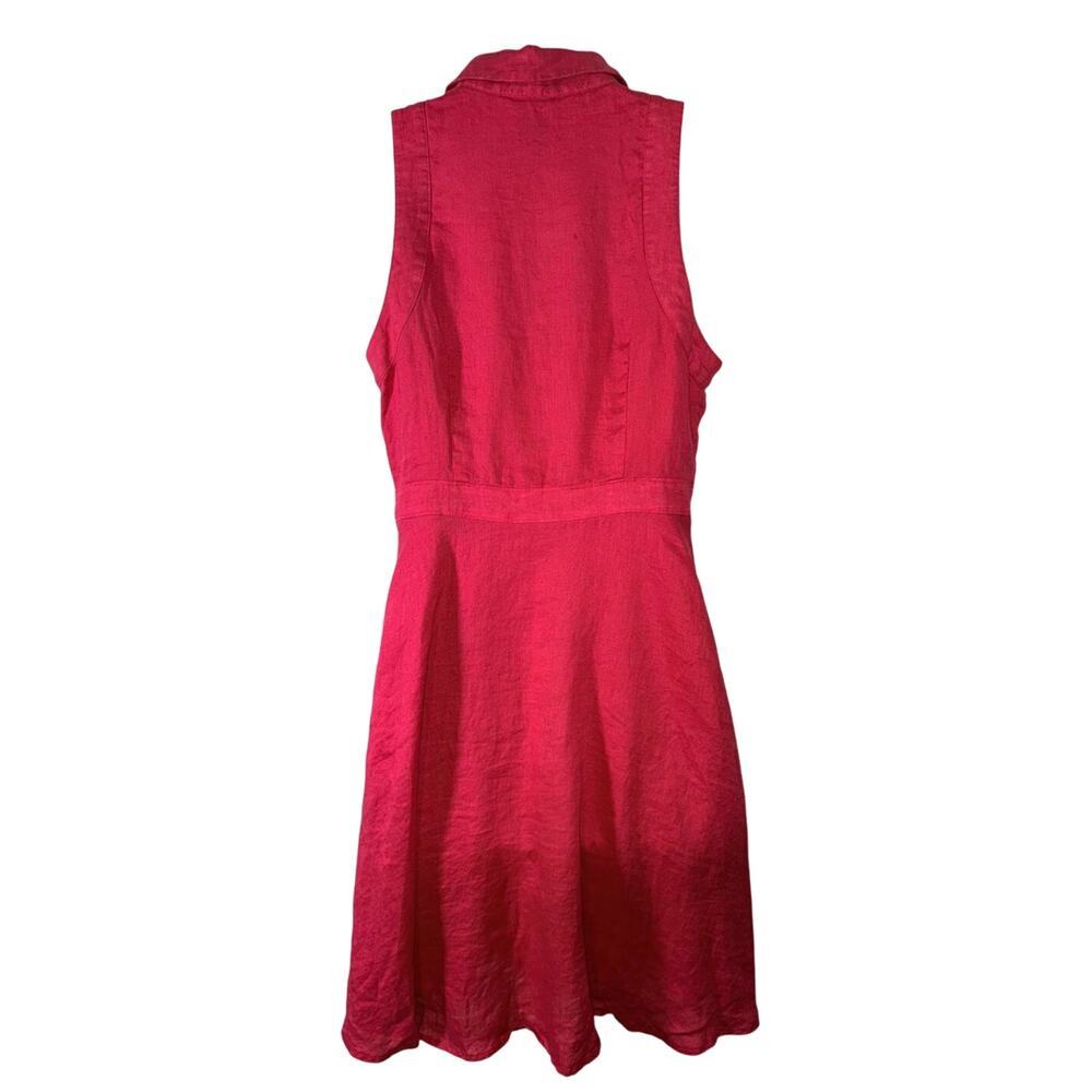 Anthropologie HD In Paris 100% Linen Sleeveless Womens Dress Pink SZ 6 NWOT - Picture 2 of 4